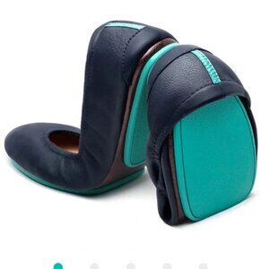 Tieks Ballet Flats Leather Foldable California Navy Blue Size 6 Travel